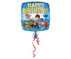 amscan 3018001 Folienballon Paw Patrol Happy Birthday, Mehrfarbig
