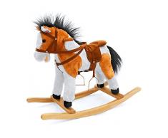 MILLY MALLY 5907717434195 - Schaukelpferd Schaukelspielzeug mit Soundeffekten Teddybär, weiß