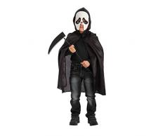 Carnival Toys 743 - Set Geist Cape mit Kapuze Maske und Sense, 63 cm, schwarz