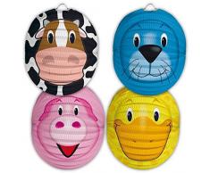 Folat Lampion Laterne lustige Tiere 22cm