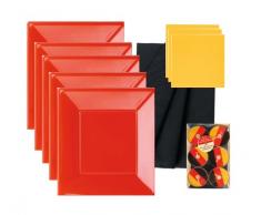Karaloon P10000 - Tischset, 35-teilig, XL, schwarz/rot/gelb