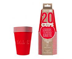 Original Cup - 20 x Amerikanische Pappbecher für Bier Pong 53cl - Trinkspiele - Partyzubehör - Rot
