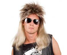 Boland 86060 - Perücke Ryan, Vokuhila, Blond-Schwarz, 80er Jahre, Assi Frisur, Proll, Rockstar, Trainingsanzug, Bad Taste Party, Accessoire, Motto Party, Karneval