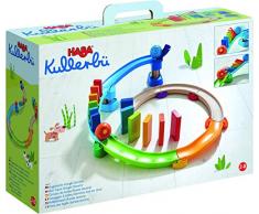 HABA 305347 - Kullerbü - Kugelbahn Kringel-Domino, Kugelbahn aus Holz mit Kringelbahn und Dominotreppe, Holzspielzeug ab 2 Jahren