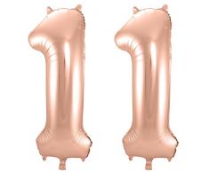 Folat 800013 - Folienballon - Zahl 11 - rosegold - ca. 86 cm hoch