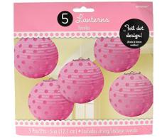 Amscan International 249000–109 12 cm New Pink Hot Prägung Papier Laternen