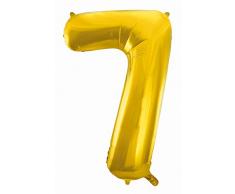 Idena 38222 Folienballon Zahl 7, Gold