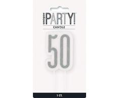 Unique Party 83869 Kerze, schwarz/silber