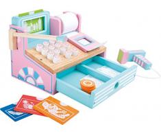 small foot 3125 Kasse aus Holz für Kaufmannsläden, mit Scanner, Spielgeld, Kartenleser und Kassenrolle, ab 3 Jahren