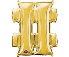amscan 3306701 Folienballon Symbol #, Gold