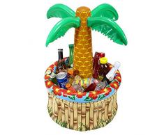 Widmann 04865 - Aufblasbare Palme, mit Getränkekühler, zum Befüllen mit Eis und Wasser, Höhe ca. 62 cm, Durchmesser ca. 42 cm, Beachparty, Motto Party