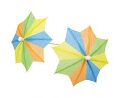 Folat 20626 Mehrfarbige Partypicker Sonnenschirm 10 cm-10 Stück