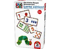 Schmidt Spiele 51238 Kleine Raupe Nimmersatt, Lerne zählen, Reisespiel in der Metalldose, bunt