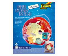 folia 68104 - Laternen - Bastelset, Monster, inklusive Laternenstab und LED-Licht