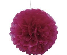Pompons aus Seidenpapier, 25 cm, für Hochzeit, Party, Dekoration, über 20 Farben zur Auswahl, Fuchsia