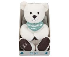 Depesche 8139.204 - Schutzengel Bär aus Plüsch, ca. 9 cm, mit Datum 22. Juli, Geschenk für Geburtstag, Jahrestag oder Hochzeitstag