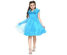 Katara 1686 - Cinderella, Aschenputtel Kostüm-Kleid in blau für Mädchen / Kinder von 2-10 Jahren mit Schmetterlingen und viel Tüll für Karneval, Fasching, Halloween oder Geburtstagsparty