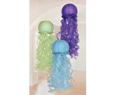 Amscan 242193 3 Laternen Mermaid Wishes, Grün, Blau, Lila, 35 Each