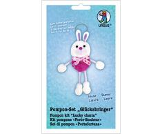 Ursus 39530001 - Bastelset Glücksbringer Hase aus Pompons, ca. 19 cm