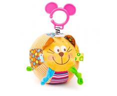 Small Foot 11424 Plüschball Katze, Baby Ball Rassel, Kleinkindspielzeug Spielzeug, Mehrfarbig