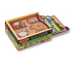 Melissa & Doug Mini-Tierpuzzle-Set aus Holz (4 vierteilige Puzzle mit Aufbewahrungsbox)