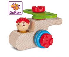 Eichhorn 100039103 - Constructor Maxi Hubschrauber, 9-tlg., Holz-Konstruktions-Set, extra große Bauteile, FSC 100% Zertifiziertes Buchenholz, Made in Germany