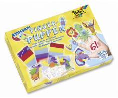 folia 23019 - Moosgummi Fingerpuppen, 61 teiliges Bastelset für Kinder zum Gestalten von 15 lustigen Fingerpuppen aus Moosgummi