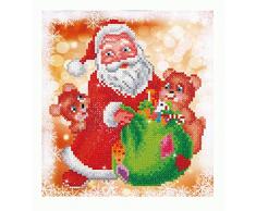 Pracht Creatives Hobby DD3-011 - Diamond Dotz Weihnachtsmann und Teddys, funkelndes Diamantbild zum Selbstgestalten, ca. 23 x 25 cm groß, Malen mit Diamanten, ideal für Anfänger