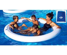 Beach Art Hängematte aufblasbar Wasserspa mit Netz 190 cm, Farbe weiß und blau, 190 cm, M190