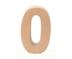 Glorex 6 2029 140 - Papp - Zahl 0, aus brauner Pappe, ca. 17,5 X 5,5 cm groß, zum bemalen und bekleben, für Serviettentechnik und Décopatch, ideal als Dekoration
