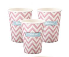 Ginger Ray Chevron Divine Pappbecher, Pink