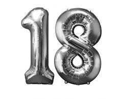 amscan 3386601 Folienballon Zahl, 18, 0-0 Years