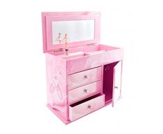 Trousselier - Ballerina - Große Musikschmuckdose - Spieluhr - Ideales Geschenk für junge Mädchen - Musik Klaviersonate von Mozart - Farbe rosa