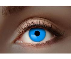 Zoelibat UV farbige Kontaktlinse für 12 Monate, 2 Stück, BC 8.6 mm / DIA 14.5 mm, Jahreslinse in Markenqualität für Halloween, Fasching, Karneval, Flash Blau