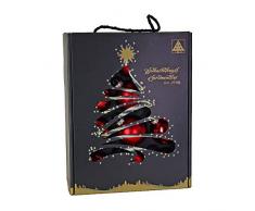 Riffelmacher & Weinberger 26252 Glaskugeln im Koffer (PVC-frei), 6 cm, 24 Stck./ Pckg, rot,