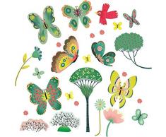 DJECO BallosAufkleber InasDJECOStickers Fenster Schmetterlinge im Garten, mehrfarbig (12)