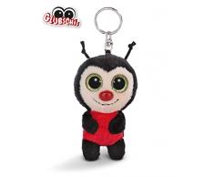 NICI 45546 Glubschis Schlüsselanhänger Marienkäfer Lily May 9cm, große Glitzeraugen, Plüschtier mit Schlüsselring, schwarz/rot