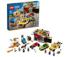 LEGO 60258 Tuning-Werkstatt City Bauset mit Abschleppwagen, Hot Rod, Wohnanhänger und Motorrad