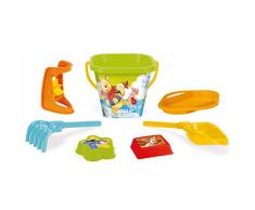 Wader 77142 Eimergarnitur Disney Winnie Pooh mit Eimer, Sieb, Sandmühle, Schaufel, Rechen und 2 Sandformen, 7 teilig, bunt