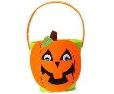 Widmann 01345 Süßes oder Saures Kürbis Korb, Unisex-Kinder, Orange/Grün