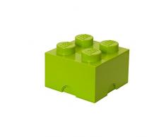 LEGO Aufbewahrungsstein, 4 Noppen, Stapelbare Aufbewahrungsbox, 5,7 l, lindgrün