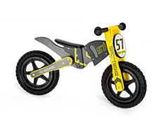 Small Foot 10739 Motocross Bike, höhenverstellerbarer Laufrad aus Holz im Motorcross-Design, dreifach Verstellbarer Sitz mit weichem Sattel, trainiert den Gleichgewichtssinn