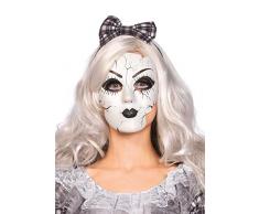 Leg Avenue A2757 - Porzellanpuppe Maske - Einheitsgröße, weiß, Damen Karneval Halloween Kostüm Fasching