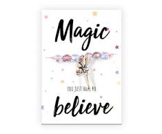 Pracht Creatives Hobby 6014-08265 - Armband mit Zauberfee Anhänger und Karte mit passendem Spruch, als Aufmerksamkeit, Dankeschön oder Geschenk für den Partner, für Freunde oder Verwandte