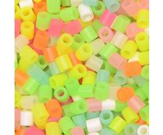 Vaessen Creative 5009-105 Bügelperlen, Neon Glow, 6000 Stück, Steckperlen zum Basteln mit Kindern, DIY Gestalten von Schmuck, Deko, Verzierungen und weiteren Bastelideen