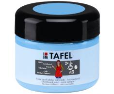 Marabu 02590025141 - Tafelfarbe, deckende Acrylfarbe auf Wasserbasis, nach Trocknung mit Tafelkreide beschreibbar und Wasser abwischbar, geeignet für Wand, Metall und Keilrahmen, 225 ml, himmelblau