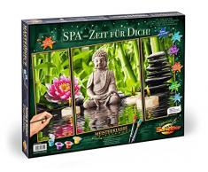 Schipper 609260750 - Malen nach Zahlen - SPA, Zeit für Dich - Bilder malen für Erwachsene, inklusive Pinsel und Acrylfarben, Triptychon 50 x 80 cm