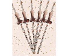 Alandra Party Straw-WILLYRG Trinkhalme Willy Roségold, 6 Stück, Rose Gold