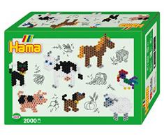 Hama 3509 Geschenkpackung Bauernhoftiere, Bügelperlen Midi, ca. 2000 Stück inklusive Stiftplatte und Zubehör