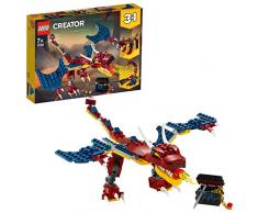 LEGO 31102 Creator 3-in-1 Feuerdrache, Feuerdrache - Säbelzahntiger - Skorpion Bauset